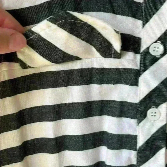 Do+Be Cotton Black and White Striped Dress- size S - Picture 10 of 12